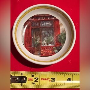 Vintage Paris front store Charming Red and White Decorative Plate
